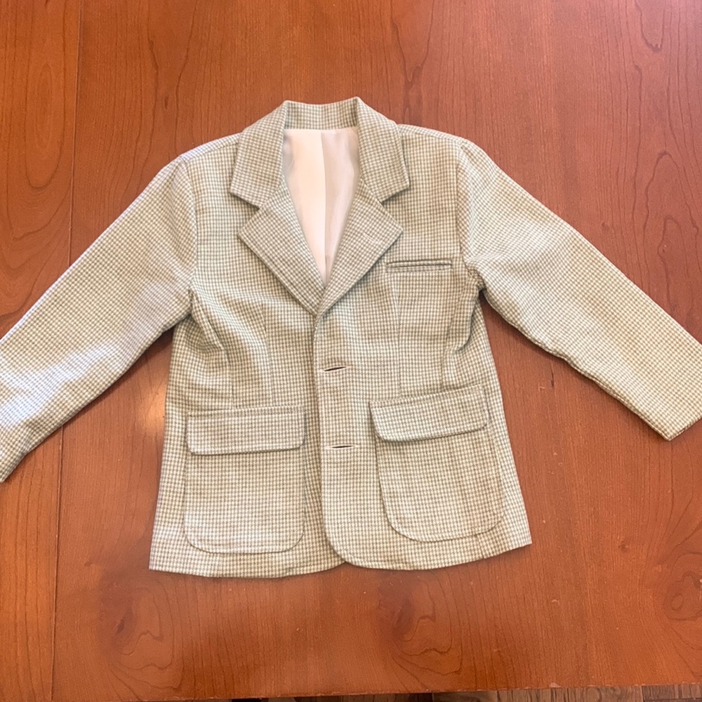 Boys green cotton/wool dress coat